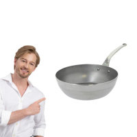 【de Buyer 畢耶】原礦蜂蠟鐵鍋 職人防滑握柄深炒鍋28cm-適用IH爐(適用烤箱)