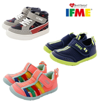 ★IFME日本健康機能童鞋-輕量短靴款IF22-971212灰紅(中小童段)