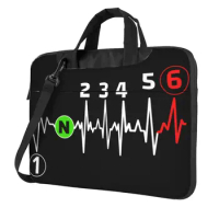 Laptop Bag Motorbike Heartbeat 1n23456 Notebook Pouch Funny Electrocardiogram Shockproof Funny Computer Bag For Macbook Pro