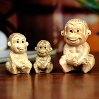 桃木猴子擺件猴木雕生肖猴吊墜木質屬猴可愛小擺件