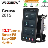1920*1080 Ownice Android10.0 for Chevrolet Cruze 2015 Car Radio Auto Multimedia Video Audio head Unit 13.3'' IPS Rotatable