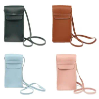 Simple PU Leather Eyewear Protective Case Wallets Phone Bag Crossbody Bag Glasses Case Sunglasses Storage Bag