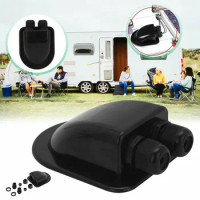 Black Solar Panel Roof Top Double Cable Entry Gland Box Motorhome Camper RV Boat Case