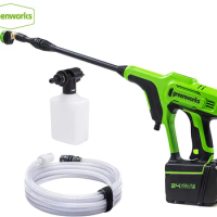 greenworks 24v High pressure Cleaner 24Bar 400w Spray gun cleaner self-priming Household Portable rechargeable cordless washer