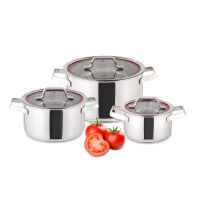 Bộ nồi inox 3 lớp liền khối Kalpen Emer EM1 size 16/20/24cm hàng Đức