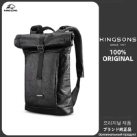 Kingsons New Fashion 14 inch Notebook Computer Backpack Waterproof Boys Girls School Bags Retro Folding Sports Backpack
