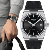 TISSOT天梭 官方授權 PRX系列 復古簡約石英腕錶-黒 禮物推薦 畢業禮物 40mm / T1374101705100