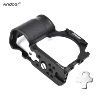 Andoer Camera Cage Aluminum Alloy Video Cage with Cold Shoe Mounts Numerous 1/4 Inch Replacement for Sony ZV-E10 Vlog Camera