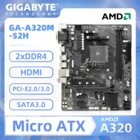 AM4 Motherboard GA-A320M-S2H Gigabyte with AMD A320 chipset Socket AM4 for Ryzen 5 5600 DDR4 32GB PCI-E 3.0 M.2 SATAIII MicroATX