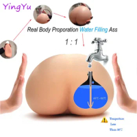 Injecting Water filling Inflatable Butt Male Masturbator Silicone Vagina Doll Pocket Pussy Sex Doll Realistic Women Ass Sex Toy