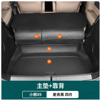 Xpeng x9 พรมหนังไฮโซเข้ารูป6D7D ถาดหลังรถ แผ่นรองกระโปรงหลังรถ ของแต่ง กุญแจของแต่ง Trunk Mats ป้องก