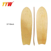 Skateboard Deck Double Rocker Mini Cruiser Dance Skateboards Natural Maple Wood High elasticity for DIY Surf Land Skateboard