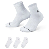 【NIKE 耐吉】襪子 過踝襪 短襪 運動襪 喬丹 3雙組 U J ED CUSH POLY ANKLE 144 白 DX9655-100
