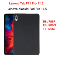 Soft Silicone Shell For Lenovo Xiaoxin Pad Pro Tab P11 Pro 11.5 2021 TB-J706F TB-J706N TB-J706L Flexible Tablet Case Black Funda