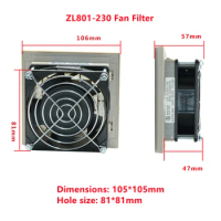 ZL801-230 Cabinet Cooling Fan Control Cabinet Fan And Filter Distribution Box Fan Electric Cabinet Filter 105*105mm