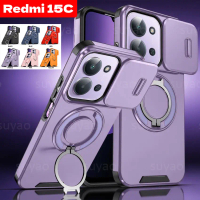 เคสโทรศัพท์สำหรับ Redmi 15C/14C/14C (4G/5G) และ Poco C85/C75 เคสกันกระแทกพร้อมขาตั้งและที่วางแหวน รอ