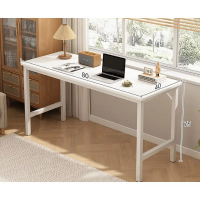 簡易書桌電腦桌（【加固斜撐厚實鋼架】暖白色80*40*75CM） 