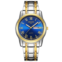 ORUSS Brand Watch for Men Classic Reloj Sliver Gold Band Quartz Wristwatch Male Man Green Blue Red Black Roman Numerals Clock