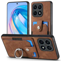 Honor X6A 5G Luxury Case For Huawei Honor X8 4G Leather Camera Protect Ring Back Cover Honor X7A X8A X9A X6S X6 A X7 X9 Funda