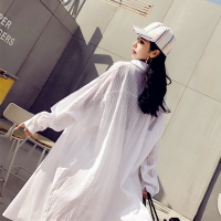 夏天透氣空調防曬衫女長款過膝防曬衣仙女超薄沙灘海邊上衣服外搭