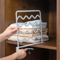 1PCS Wardrobe Separation Board Book Clothes Organizer Shelf Cabinet Tower Hanger Rack Closet Divider Stand Kitchen Accessories