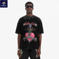 COD-kaos oversized R REPRESENT REP Skull Gaya Gelap High Street Lengan Pendek Pakaian Jalanan Amerik