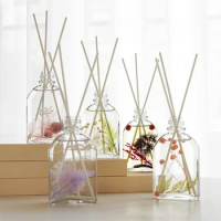 100ml Flower Reed Diffuser with Sticks, Home Aroma Natural Oil Diffuser for Bathroom, Fireless Hotel Reed Scented Diffuser Set