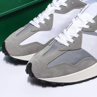 Nb327, รุ่นสูงของ Putian, สีไวน์แดงและสีเทาสีขาว, รองเท้าแม่ลูกสำหรับผู้ชายและผู้หญิง, สไตล์เกลือทะเ