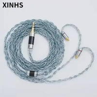 XINHS RAINBOW BLUE 4.4MM SILVER PLATED COPPER EARPHONE UPGRADE CABLE IEM KABEL IVIPQ 4.4mm QDC