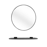 【CERAX 洗樂適】台灣製造 鋁框鏡 無銅鏡 50公分圓鏡 含平台 衛浴鏡 無除霧浴鏡(LT-5050B/S)