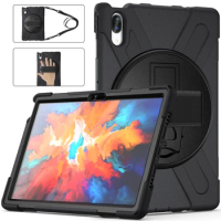 Tablet Cases For Lenovo Tab P11 Pro Case 11.5'' J706N J716F J706F Cover Rotating Hand Stand Shockproof Silicone Shell With Strap