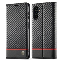 30pcs/lot For Samsung Galaxy A52 A72 5G A12 5G Stand Wallet Carbon Fiber Leather Case For Galaxy A54 5G A14 4G/5G A34 5G A04 4G