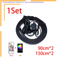 【Bestseller Alert】 DriveDynasty Car Underglow Strips Kit Rgb Flexible Flowing Led Strip App Remote C