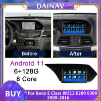 Android 11 Car Radio For Mercedes benz E Class W212 E200 E230 E260 E300 S212 2009-2016 Car Stereo Multimedia Player GPS UNIT