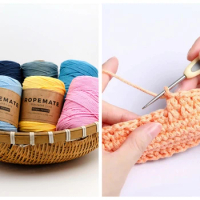 Ropemate Thin Crochet Yarn 100% Cotton Hand Knitting Thread Tube Macrame XXLace Cord 1.5mm 150 yard 100g