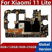 Original Unlocked 5G Motherboard for Xiaomi Mi 11 Lite 11lite 128GB 256GB Main Logic Circuits Board Full Chips Global Android OS
