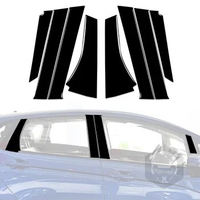 8Pcs For Honda fit/ Jazz GK5/3rd 2014-2018 Car B Pillar Panel Frame Cover Trim ABS Sticker Piano Black