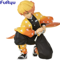 In Stock FuRyu Demon Slayer Agatsuma Zenitsu Noodle Stopper Figure Origina 11cm Doll Collectible Anime Model Toys