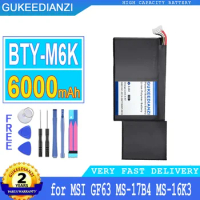 GUKEEDIANZI Battery for MSI, BTY-M6K, BTYM6K, MS-17B4, MS-16K3, GS63VR-7RG, GF63 Thin 8RD, 8RD-031TH, 8RC, GF75 3RD, 6000mAh