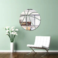 Basketball Mirror Wall Stickers Football Rugby Sports 3d Art Diy Self-adhesive Mirror Acrylic Mural Decal Kids Room Home Decor