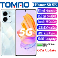 Honor 80 SE 5G Cell phone 8GB 12GB RAM 256GB ROM Dimensity 900 6.67inch 120Hz Android 12 4600mAh 66W 64MP Rear Three Camera OTA