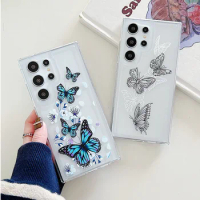 A52s 5G Case Painted Leopard Butterfly Pattern Phone Case on For Samsung Galaxy A52 A 52S A32 A72 M13 5G Shockproof Bumper Cover