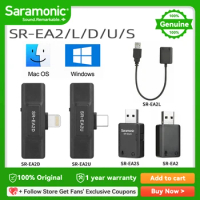 Saramonic SR-EA2 Audio Adapter with Lightning Type-C USB Connector for Smartphone PC iPhone Computers 3.5mm TRS/TRRS Microphone