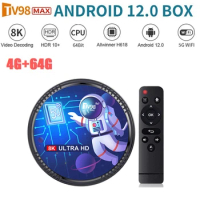 TV98MAX TV Box 4G+32G Allwinner H618 Android 12 Smart TV Box 2.4G+5G WIFI+Blutooth5.0 H265 TV98 Media Player