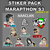 Stiker Pack Marapthon / paket stiker AAAclan / Reza Arap / stiker motor / mister aloy ukuran 6 cm an