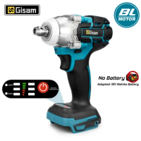 2 IN 1 Brushless Cordless Electric Impact Wrench 1/2 inch Socket Screwdriver Power Tools Without Battery For Makita 18V Battery