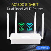 5G AC1200 Dual Band wifi Router wifi Antenna Extender Signal Booster 2.4GHz/5GHz RJ45 Gigabit Port WIFI ThroughWall Easy Setting