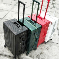 高檔復古鋁框箱行李箱 廠家直銷拉桿箱旅行箱 利馬赫款密碼登機箱205