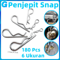 180Pcs 6 Ukuran Paku Pemisah Berbentuk R Split Pen R Snap Pin Untuk All Univesal Semua Motor Menghub