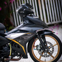 Mẫu Tem Rời Mxking Chỉ Cam Vàng Xe Đen  Exciter 150 - Chất Liệu Decal 3 lớp Nhãn Dán